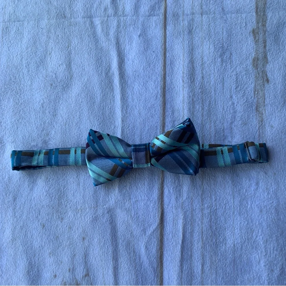 Blue Gray Bow Tie